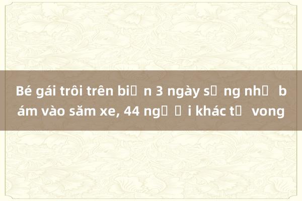 Bé gái trôi trên biển 3 ngày sống nhờ bám vào săm xe, 44 người khác tử vong