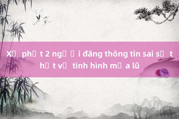 Xử phạt 2 người đăng thông tin sai sự thật về tình hình mưa lũ